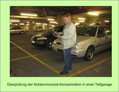 berprfung der Kohlenmonoxid-Konzentration in einer Tiefgarage